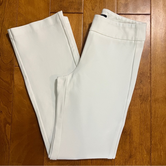 Jones & Co White Straight-Leg Pants Size S Preppy Quiet Luxury Coastal Nautical - Picture 10 of 12